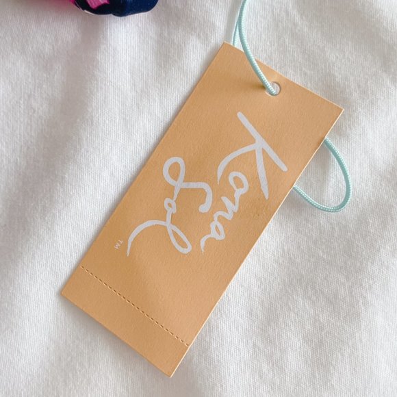 Kona Sol Tropical Print Longline Bikini Top navy blue medium 8/10nswimsuit - Picture 14 of 16